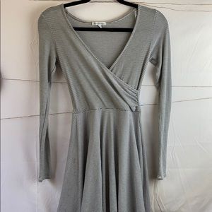 Fit and Flare striped black and white dress